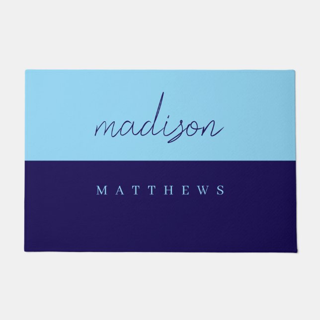 Paillasson Monogram Navy Blue | Modern Minimalist (Devant)
