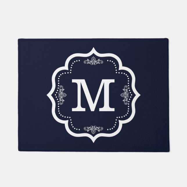 Paillasson Monogramme bleu   de marine (Devant)