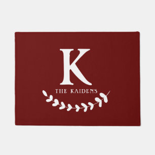 Paillasson Monogramme Bourgogne Lettre initiale Famille Nom