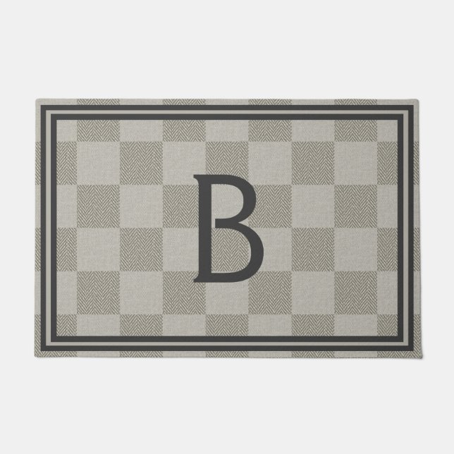 Paillasson Monogramme Brown de buffle beige neutre (Devant)