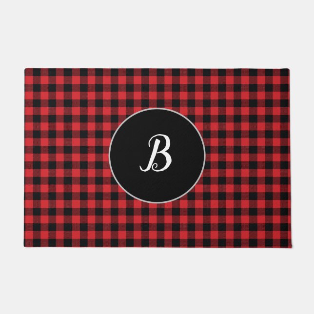 Paillasson Monogramme Buffalo Check Motif Automne (Devant)