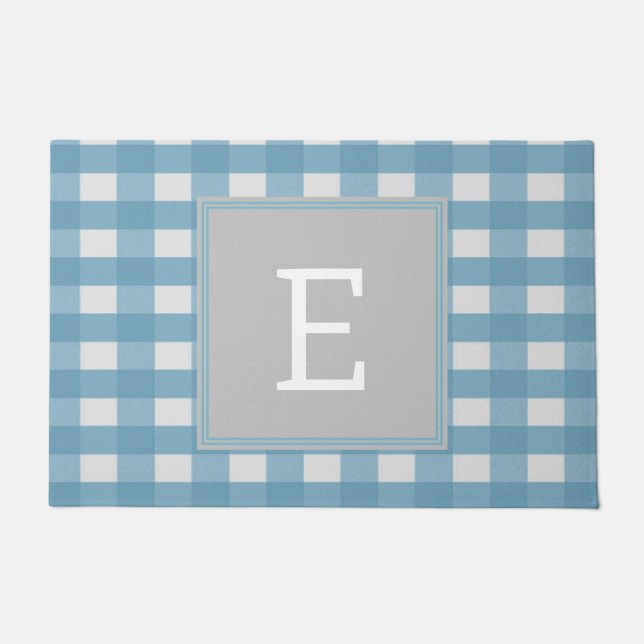Paillasson Monogramme de Buffalo Bleu Plaid (Devant)