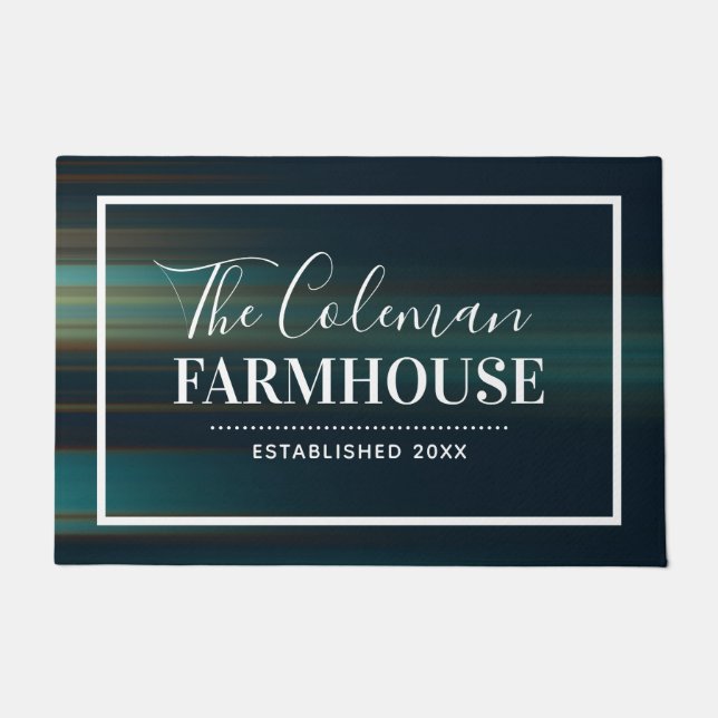 Paillasson Monogramme de famille Abstrait noir (Devant)