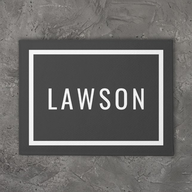 Paillasson Monogramme de famille moderne | Couleurs modifiabl (Créateur téléchargé)