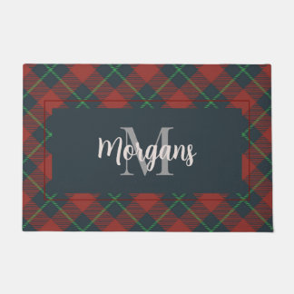 Paillasson Monogramme de famille personnalisé Joyeux Noël Pla