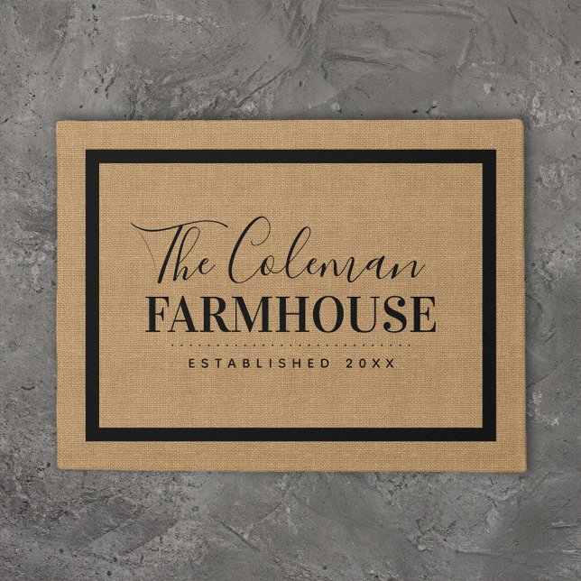 Paillasson Monogramme de la famille agricole moderne (Créateur téléchargé)