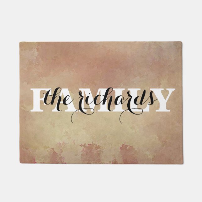 Paillasson Monogramme de la famille Funny moderne (Devant)