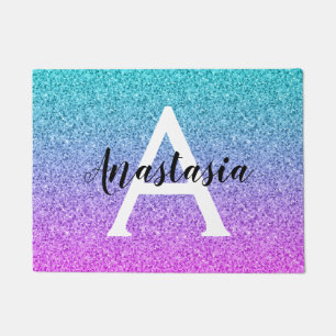 Paillasson Monogramme de Parties scintillant violet Ombre Pin