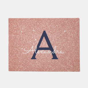 Paillasson Monogramme de parties scintillantes d'étincelle de