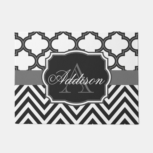 Paillasson Monogramme de Quatrefol Chevron (Devant)