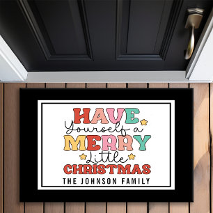 Paillasson Monogramme de style rétro Joyeux petit Noël