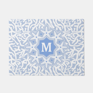 Paillasson Monogramme d'étoiles de mer de récif coralien de