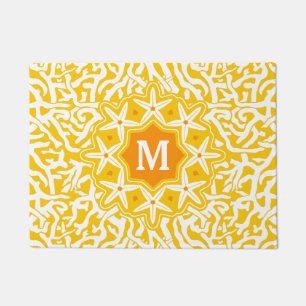 Paillasson Monogramme d'étoiles de mer de récif coralien de