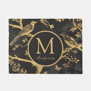 Paillasson Monogramme d'or noir personnalisé