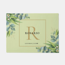 Monogramme d'or vert d'olive clair personnalisé