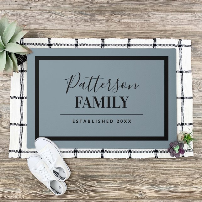 Paillasson Monogramme Dusty Blue Family (Créateur téléchargé)