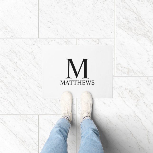 Paillasson Monogramme et nom personnalisés (Intérieur)