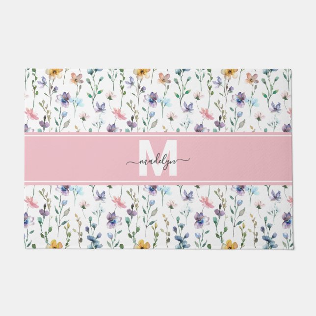 Paillasson Monogramme Fleur Sauvage (Devant)