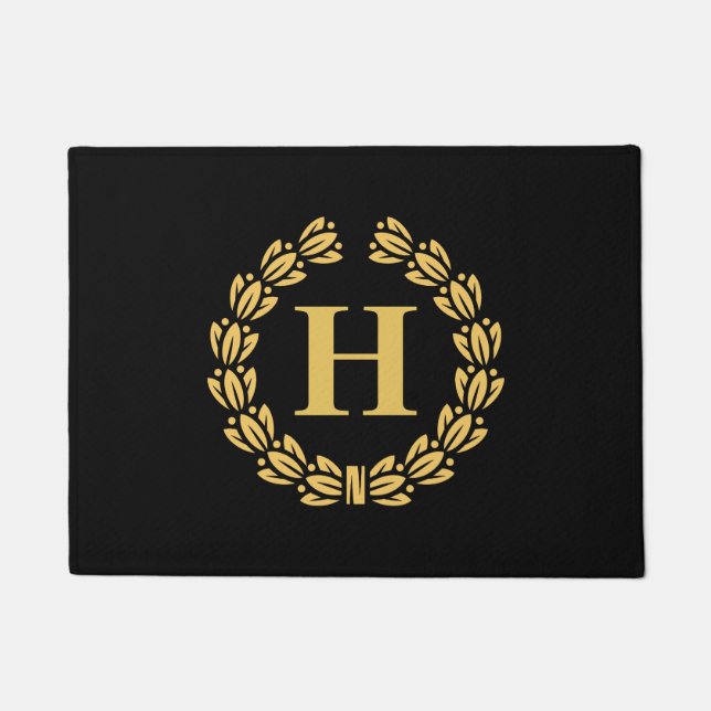 Paillasson Monogramme Golden Laurel Wreath (Devant)