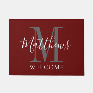 Paillasson Monogramme gris de Bourgogne moderne Mariage des j