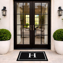 Monogramme Moderne Élégant Noir