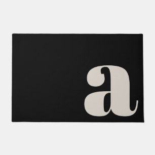 Paillasson Monogramme Moderne Minimaliste Gras Entrée Noire