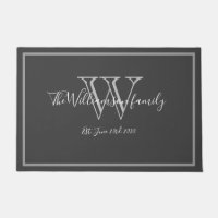Monogramme moderne Nom Script Mariage mignon Bienv