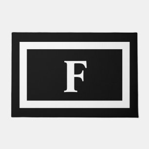 Paillasson Monogramme personnalisé noir blanc