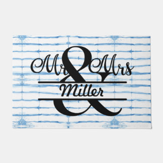 Paillasson Monogramme personnalisé Shibori Porte Mat