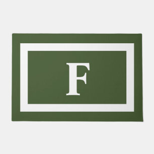 Paillasson Monogramme personnalisé vert foncé extérieur