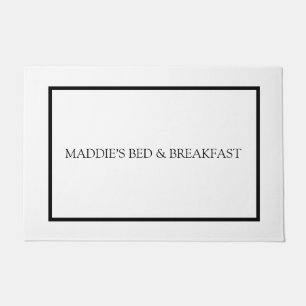 Paillasson Monogramme simple minimaliste noir et blanc