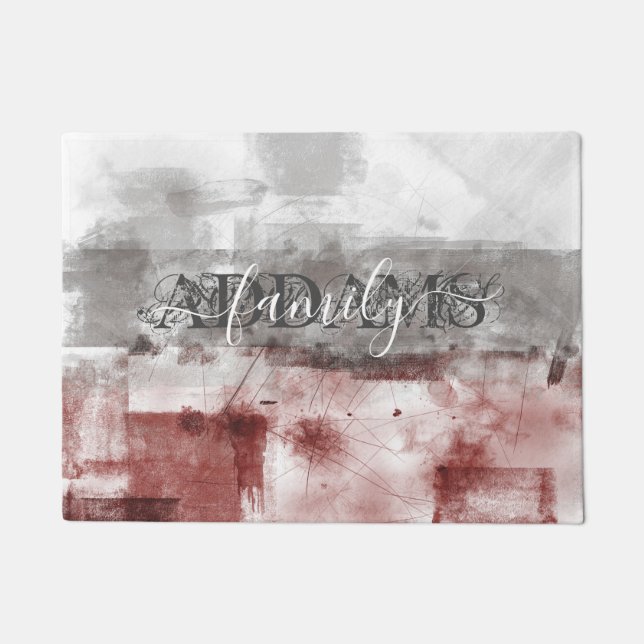 Paillasson Monographie Abstraite de la famille Burgundy Grey  (Devant)