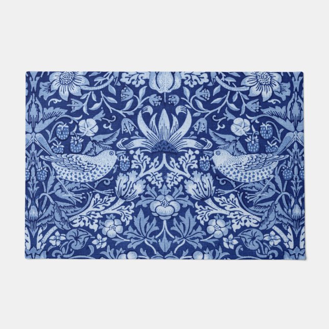 Paillasson Monotone bleu de fraises Thief, William Morris (Devant)