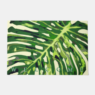 Paillasson Monstera Tropical Feuille - Bienvenue