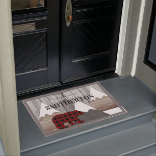 Paillasson Montagnes Rustiques Neige Buffalo Check Famille d'