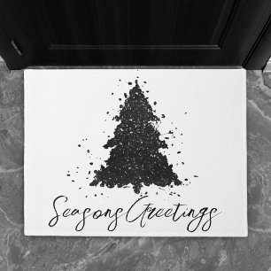 Paillasson Moody Joyeux Noël Arbre noir argenté onyx