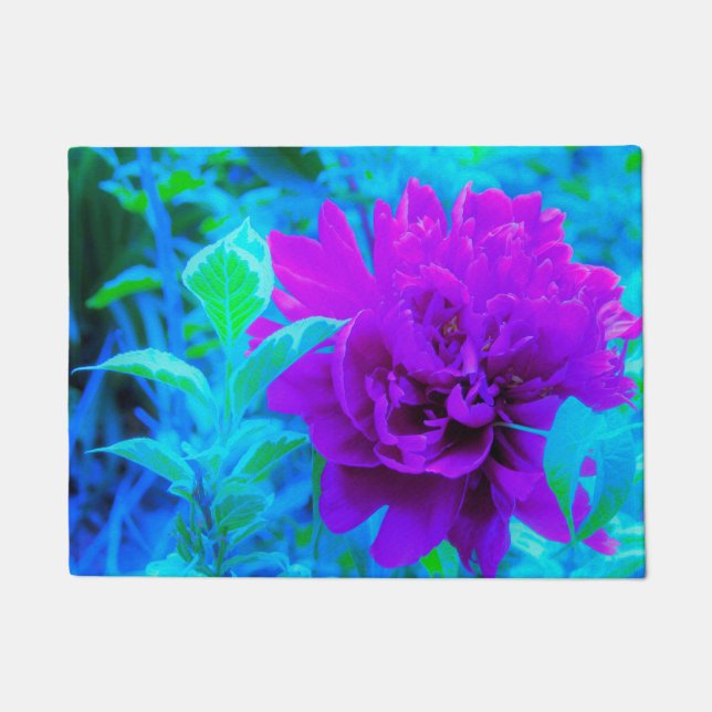 Paillasson Moody Purple Peony avec Beau Weigela Foliage (Devant)