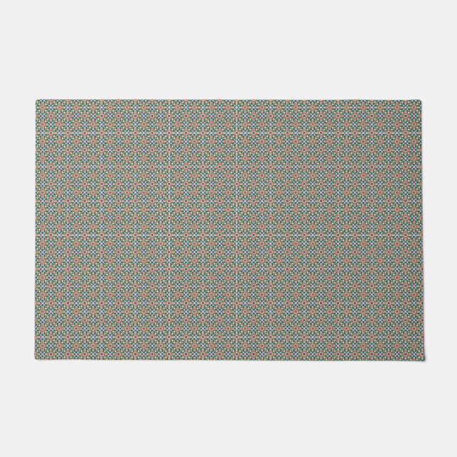 Paillasson Moroccan Zellige Pattern Vibrant Area Rug (Devant)