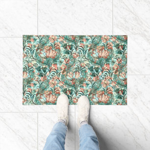 Paillasson Morris Inspiré Tulipes, Peonies, Acanthus Green