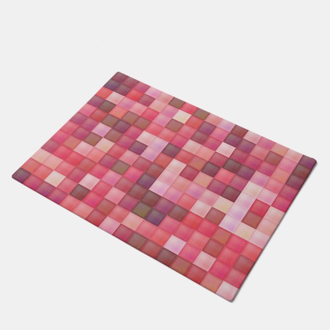 Paillasson Mosaïque de carreaux rose et violet (Incliné)