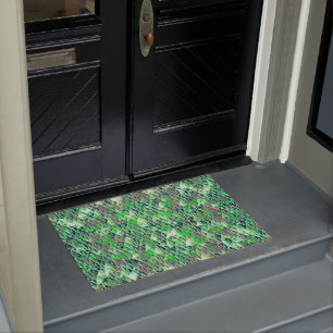 Paillasson Mosaïque en triangles verdâtres avec dégradé t