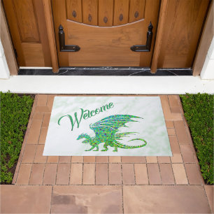 Paillasson Mosaïque Extraordinaire Green Dragon Bienvenue