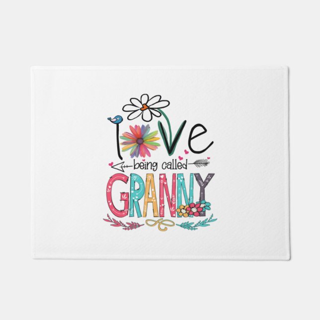 Paillasson Mother I Love Being Called Granny Sunflower Birth (Devant)