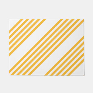 Paillasson Motif à cinq bandes jaune et blanc ensoleillé