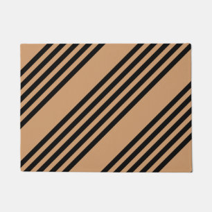 Paillasson Motif à cinq bandes noir et brun
