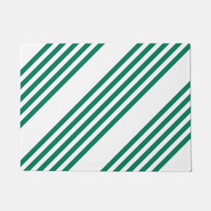 Paillasson Motif à cinq bandes vert et blanc de la forêt