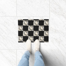 Motif à tourbillons noir et crème à carreaux