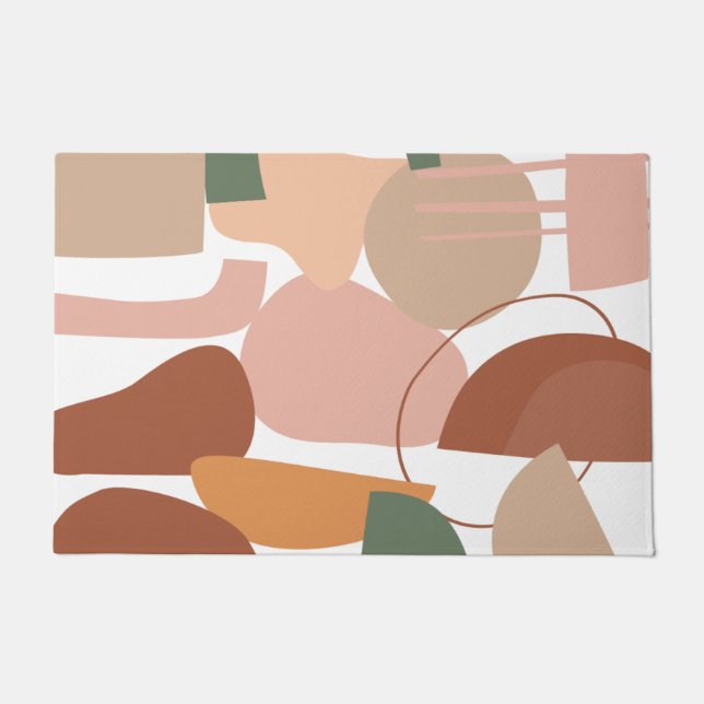 Paillasson Motif Abstrait de ton terrestre (Devant)