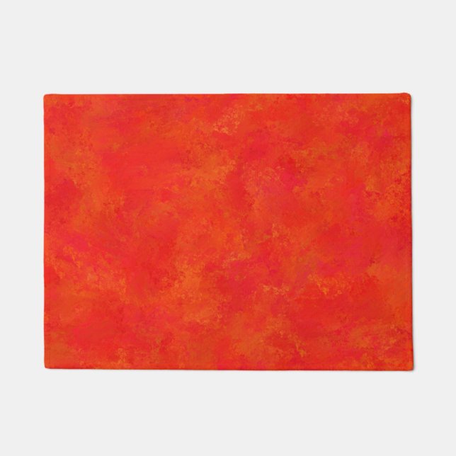 Paillasson Motif Abstrait rouge orange (Devant)
