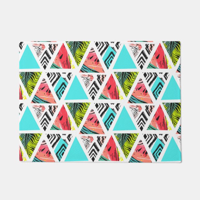 Paillasson Motif Abstrait tropical coloré (Devant)